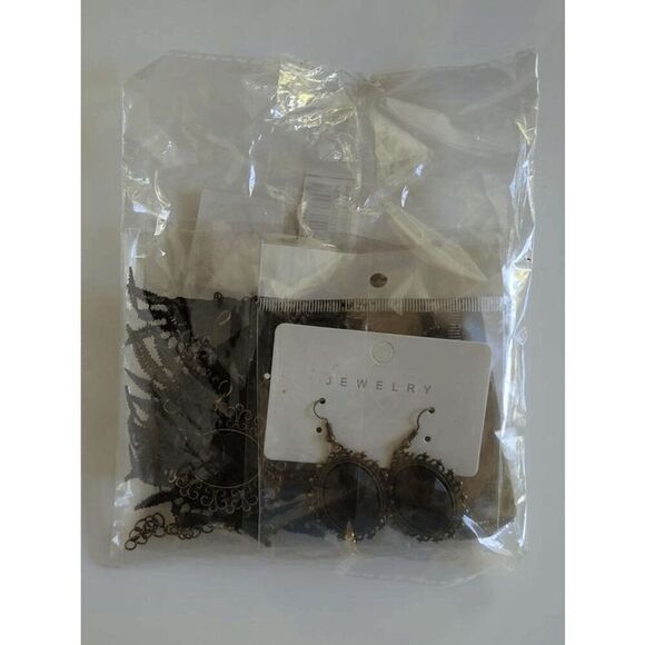 3PCS Gothic Victorian Vintage Retro Halloween Costume Black Accessories Set NEW - Picture 7 of 16